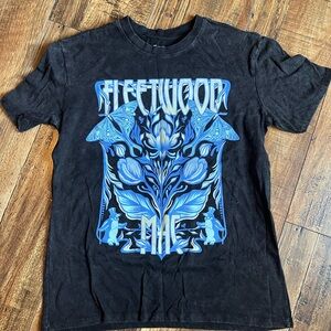Stylish Black and Blue Fleetwood Mac Graphic Tee